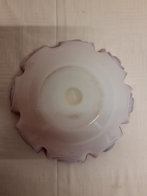 Rød glasskål